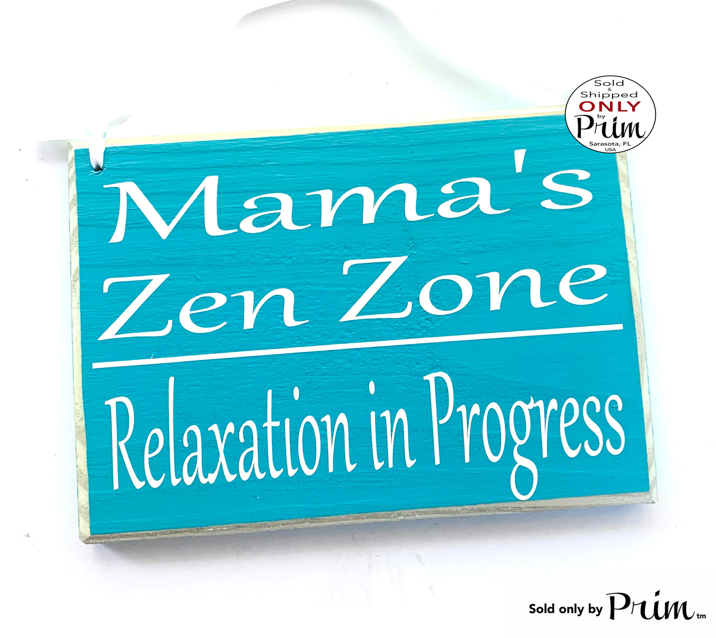 Designs by Prim 8x6 Personalized Name Zen Zone Relaxation in Progress Custom Wood Sign Yoga Meditating Please Do Not Disturb In Session Shhh Door Plaque