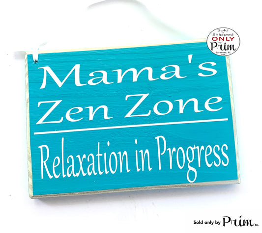 Designs by Prim 8x6 Personalized Name Zen Zone Relaxation in Progress Custom Wood Sign Yoga Meditating Please Do Not Disturb In Session Shhh Door Plaque