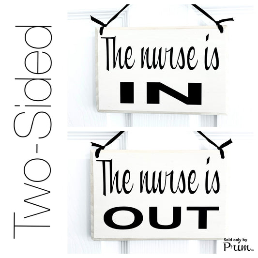 Designs by Prim 8x6 The Nurse is In Out Custom Wood Sign | Doctor Room Available With a Patient Please Do Not Disturb | Office Business Unavailable Plaque