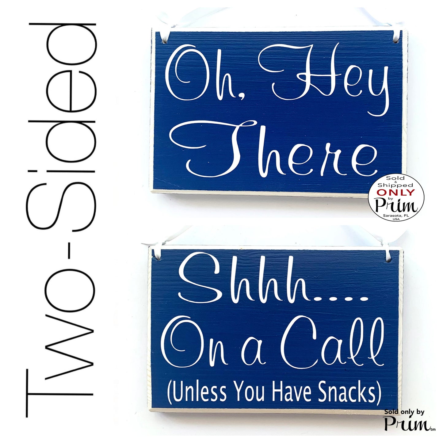Designs by Prim 8x6 Welcome Come On In No Need to Knock Nope Not in the Office Right Now Wood Sign | Office Business Meeting in Progress Session Door Plaque
