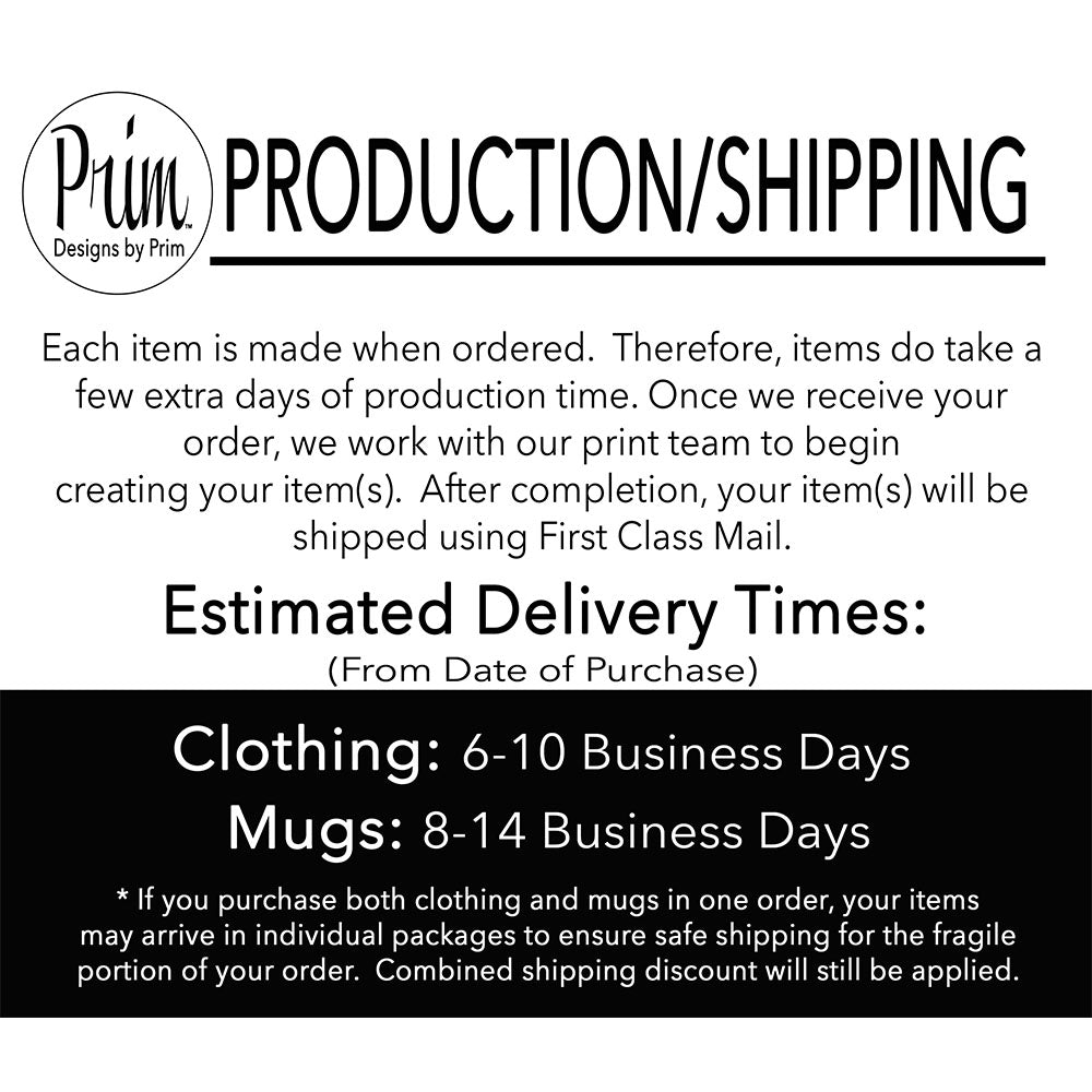 Designs by Prim Custom Graphic Sweatshirt Production Shipping