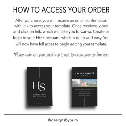 Designs by Prim Real Estate Business Card | Editable Business Card | Interior Design Business Card Template | Design Studio Card | Realtor Card Template