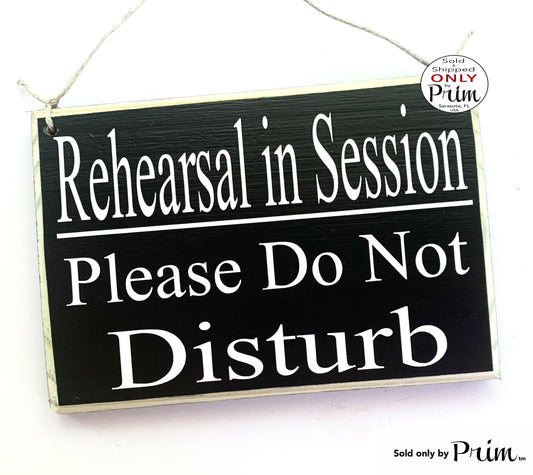 Designs by Prim 8x6 Rehearsal In Session Please Do Not Disturb Custom Wood Sign Recording Podcast Studio Radio News Band Music Business Office Door Plaque