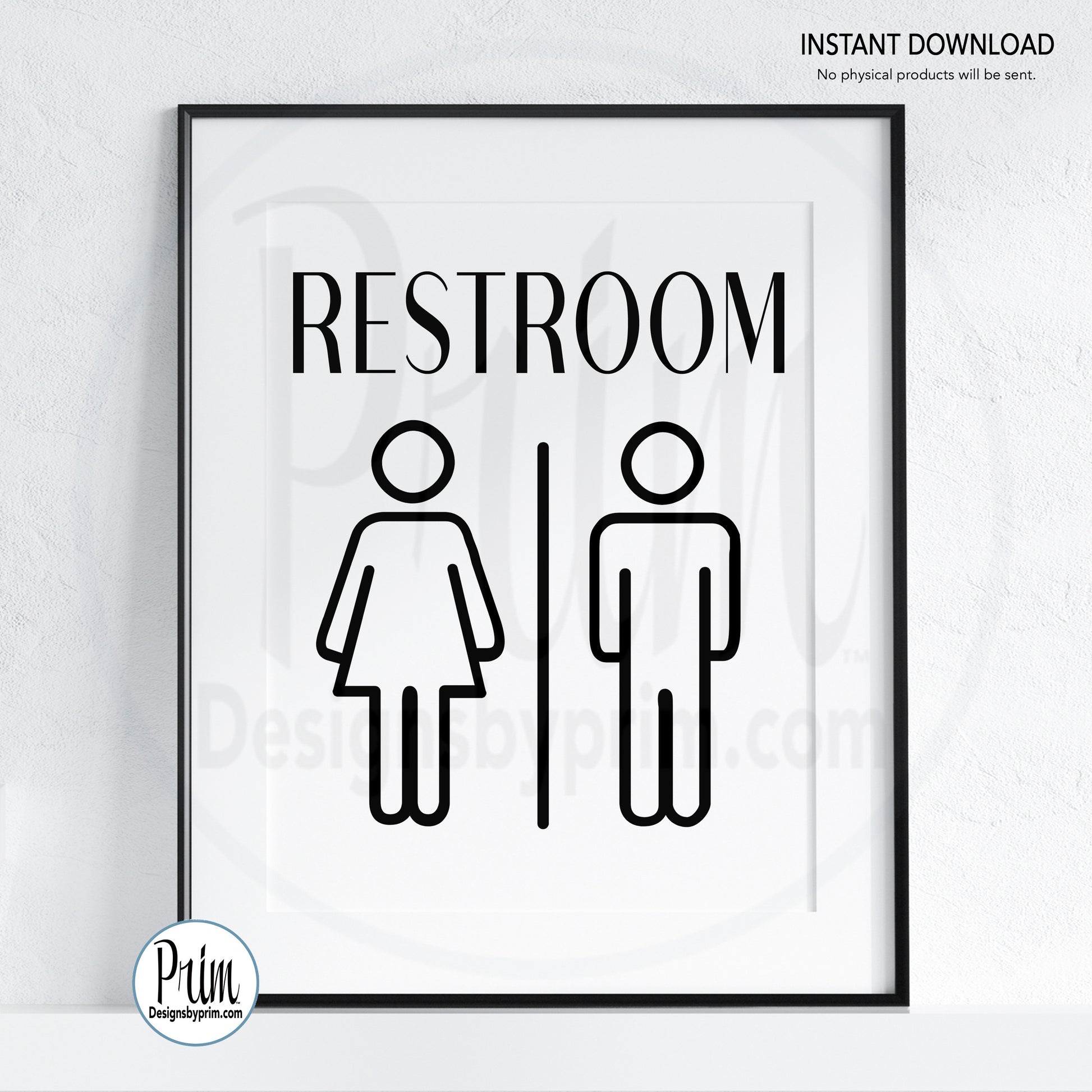 Designs by Prim Designs by Prim Restroom Door Printable Door Sign Bathroom Unisex All Genders Welcome Outhouse Washroom Office airbnb Bed and Breakfast Inn Hotel Download