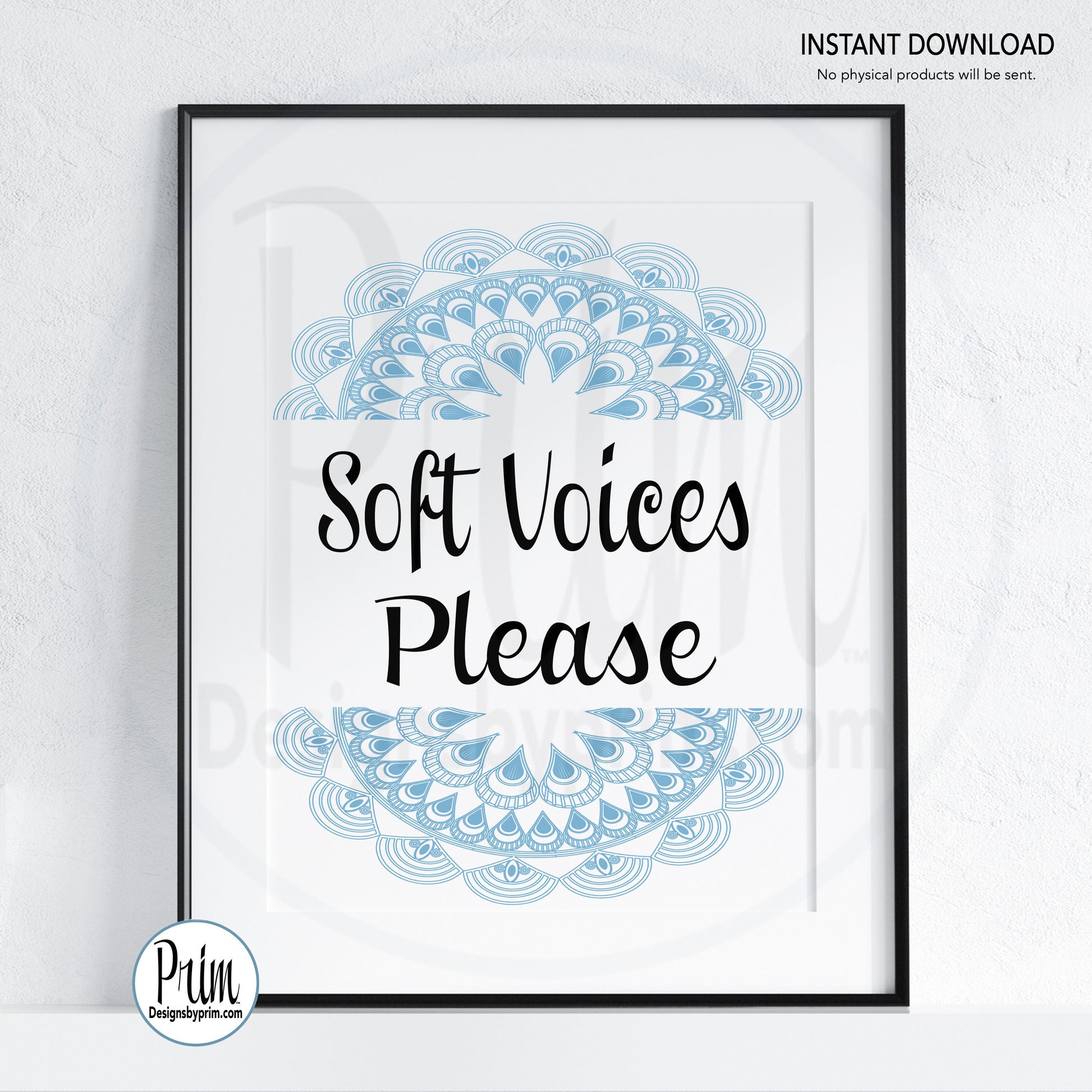 Designs by Prim Soft Voices Please Printable Sign | Spa Service Relaxation in Progress Please Do Not Disturb In Session Shhh Zen Zone Wall Art Door Plaque
