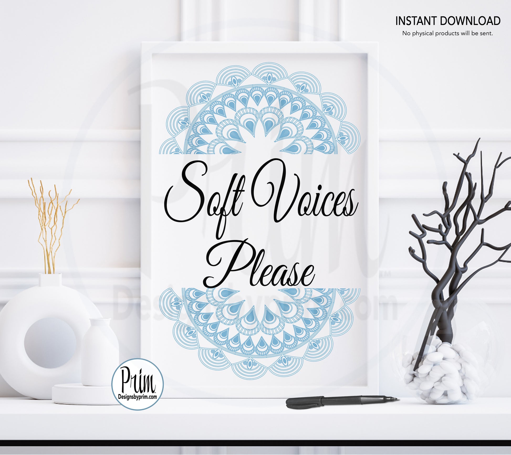 Designs by Prim Soft Voices Please Printable Sign, Relaxation in Progress Sign, Please Do Not Disturb Sign, Service in Session Sign,  Zen Zone Sign, Spa