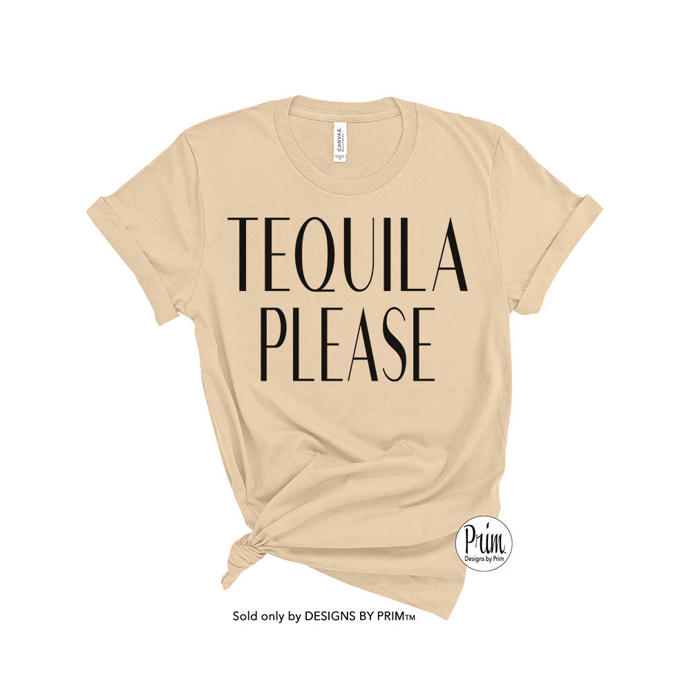 Designs by Prim Tequila Please Soft Unisex T-Shirt | Margaritas Brunch Happy Hour GNO Champs Bubbly Alcohol Cocktails Popped Cork Graphic Tee Top Shirt