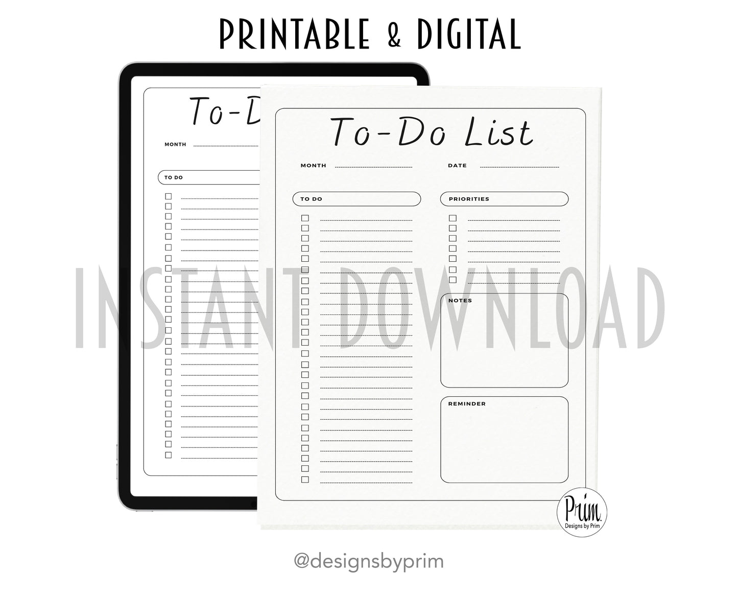 To-Do List Digital Printable Planner Benedict | Daily Planner Productivity Tool Task Management Time Manager Checklist Organizer Personal Task