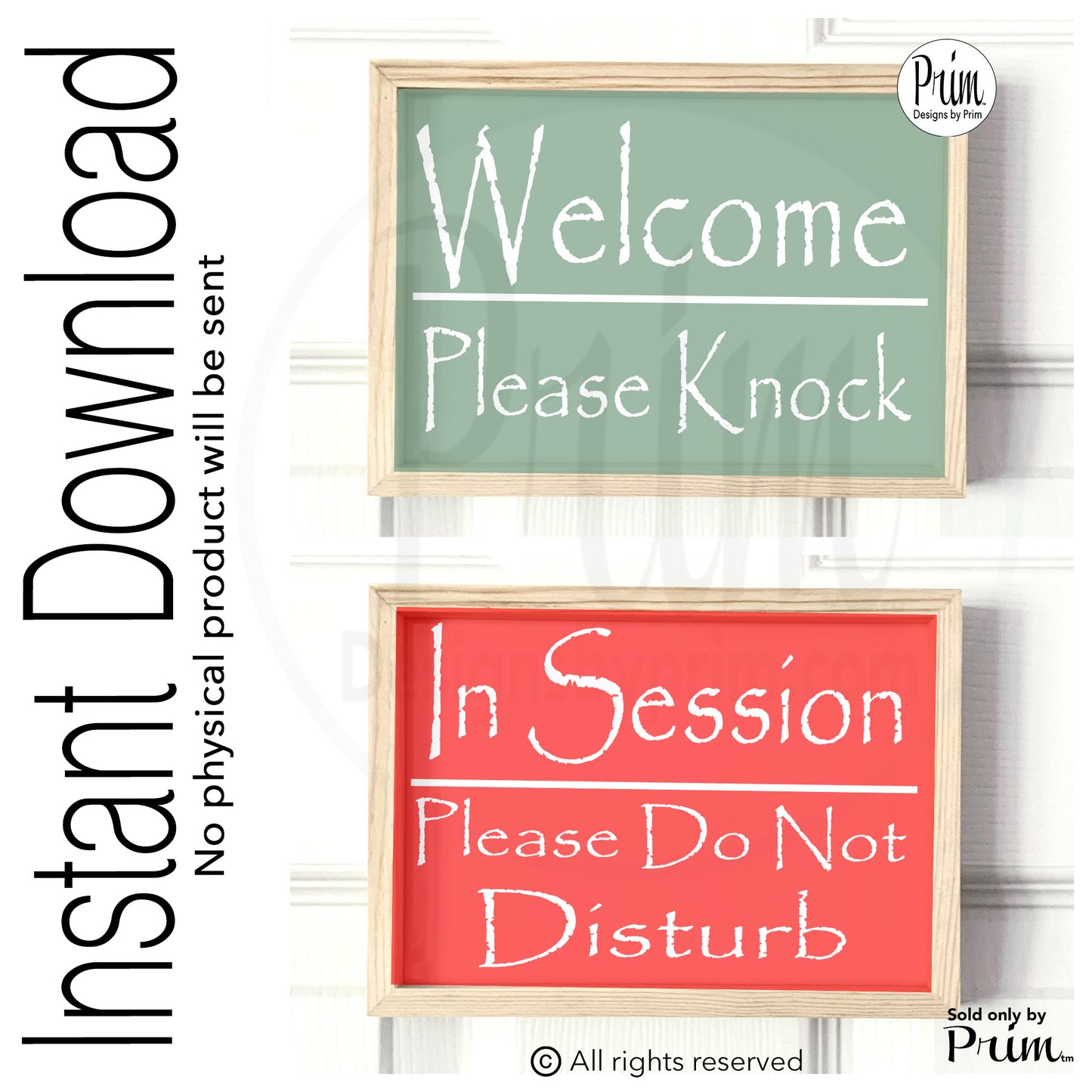 Designs by Prim Welcome Please Knock In Session Please Do Not Disturb Digital Prints | Instant Download Unavailable Office Business Counselor Therapist Busy