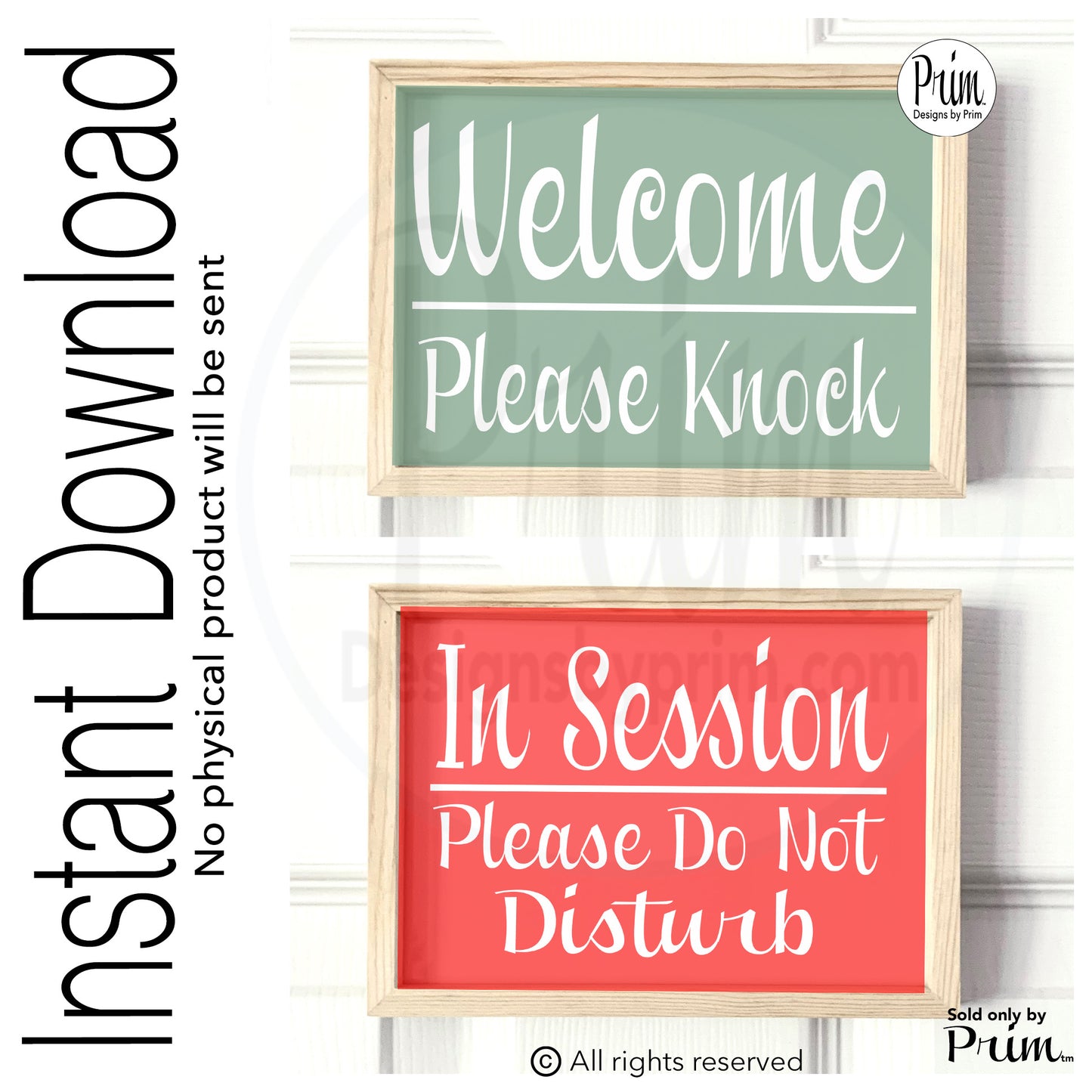 Designs by Prim Welcome Please Knock In a Meeting Please Do Not Disturb Digital Prints Instant Download Unavailable Office Business Counselor Therapist Busy