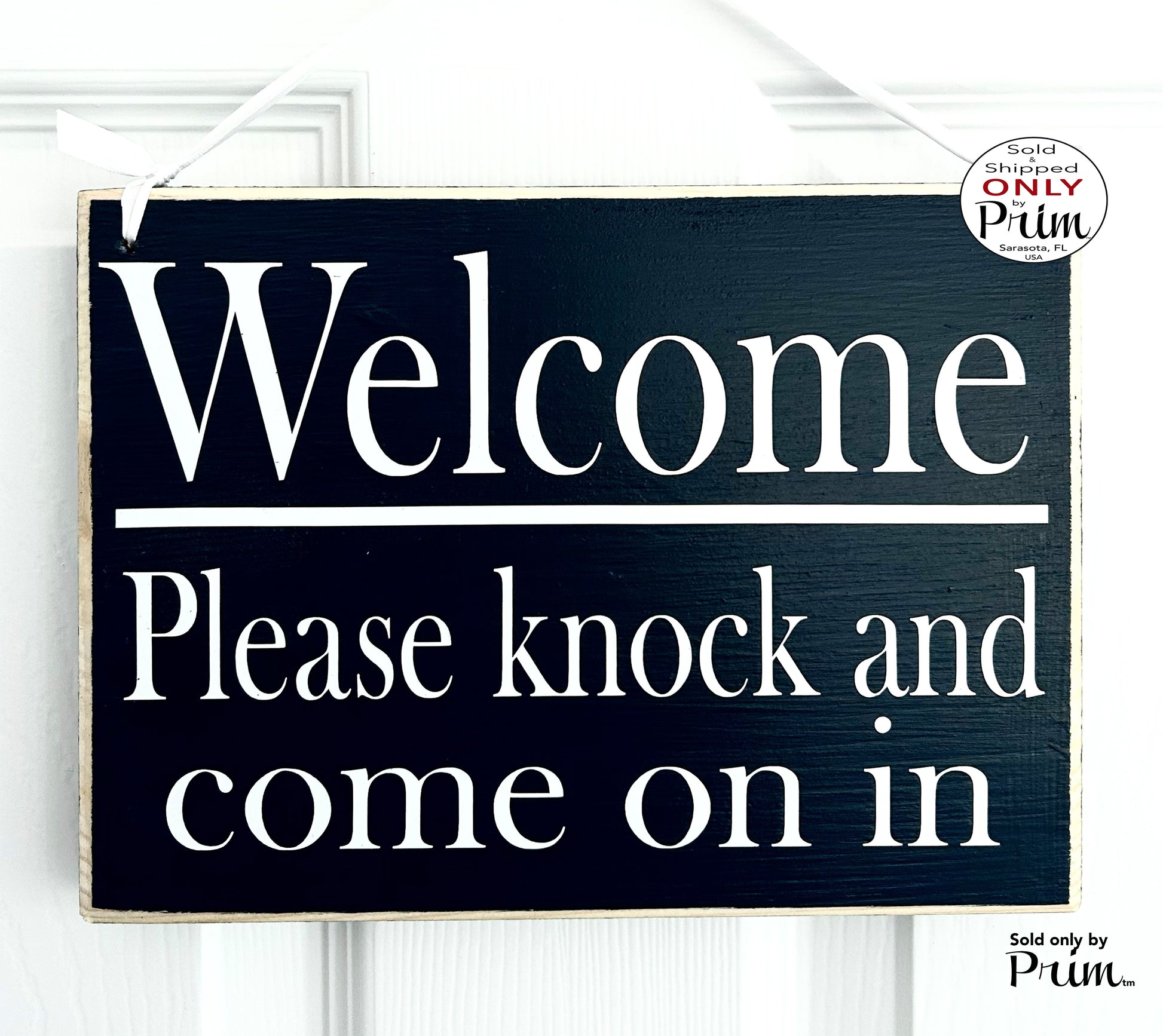Designs by Prim 10x8 Welcome Please Knock and Come In Custom Wood Sign Have a Seat Patient Client Waiting Area Be With You Shortly Office Plaque