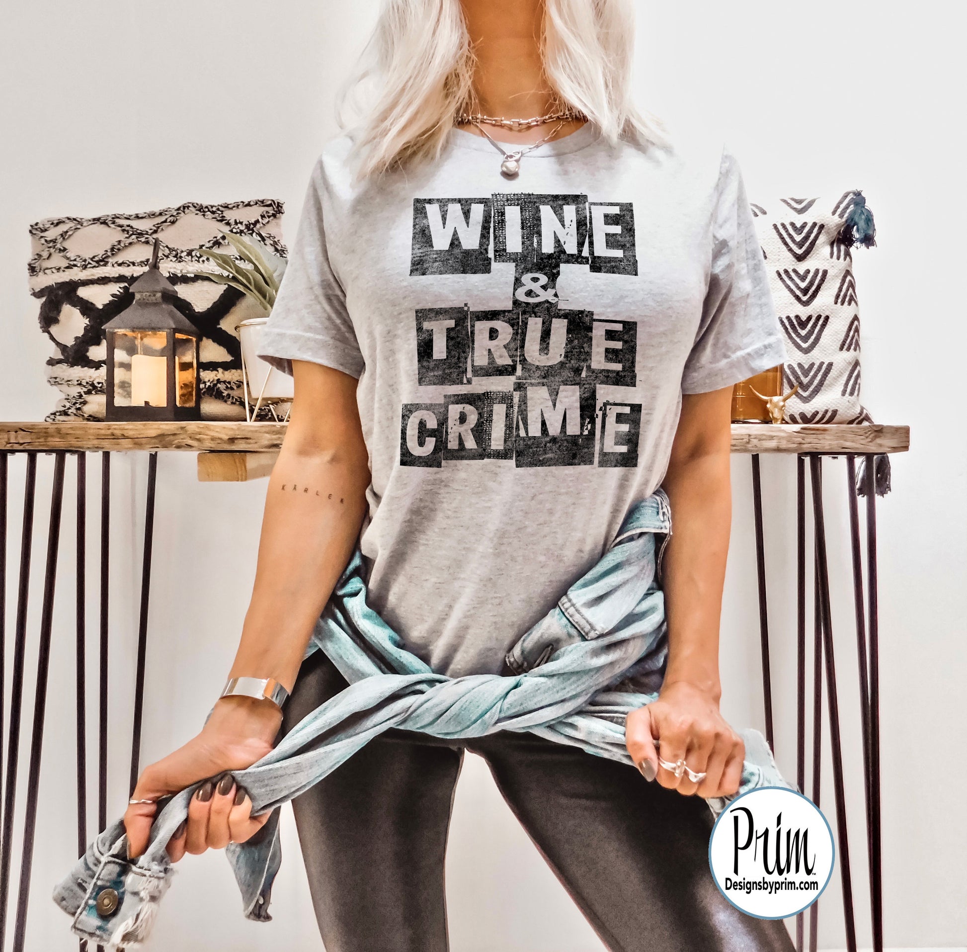 Designs by Prim Wine and True Crime Soft Unisex T-Shirt | True Crime Junkie Podcast Girls Night True Story Addict Documentary Funny Graphic Tee Top