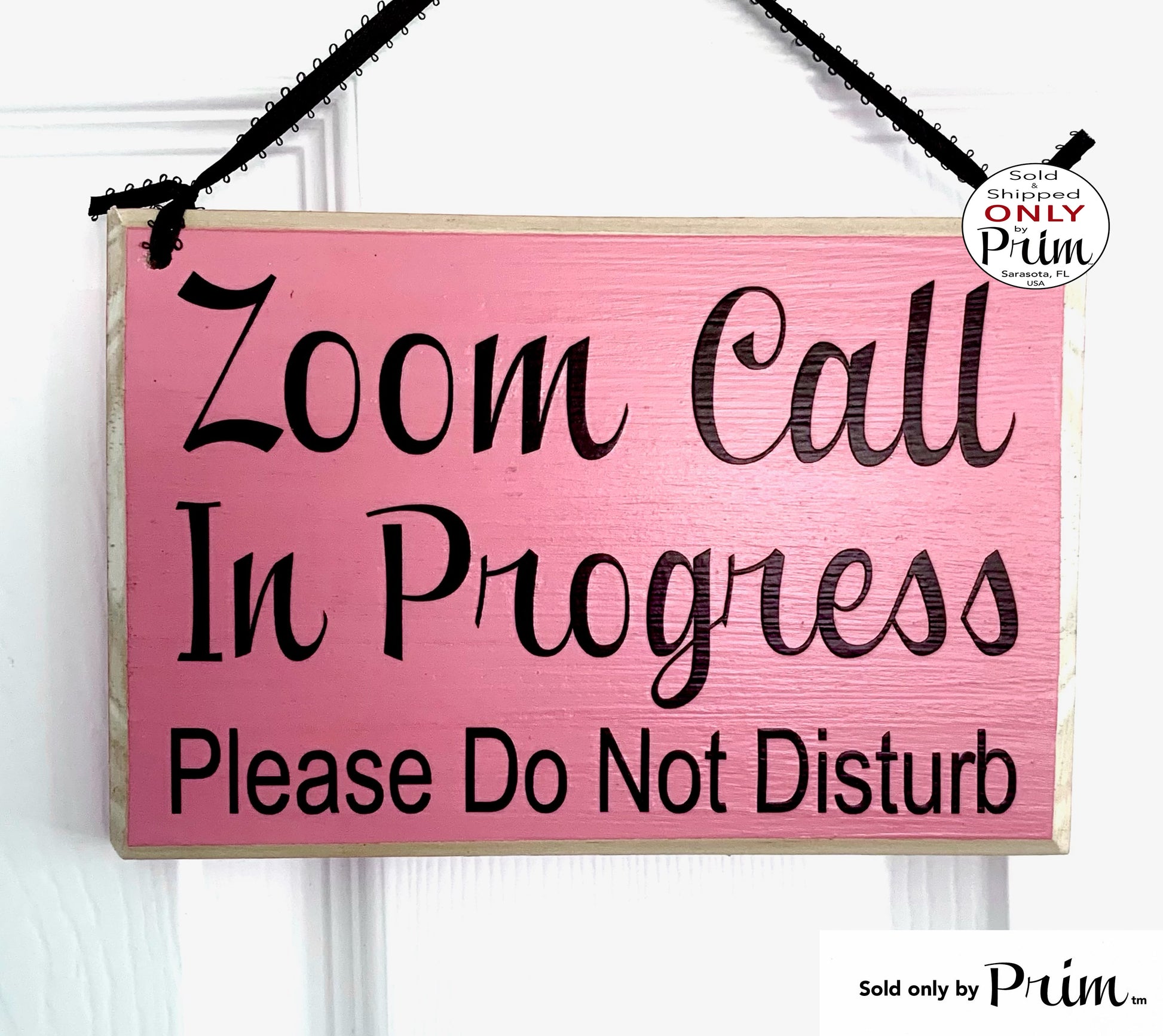 8x6 Zoom Call In Progress Please Do Not Disturb Custom Wood Sign