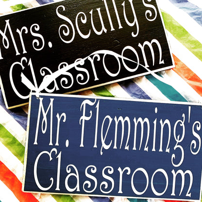 10x6 Teacher Classroom Name Custom Wood Sign Personalized Counselor Teach Class Student Class In Session Back to School Supplies Door Plaque