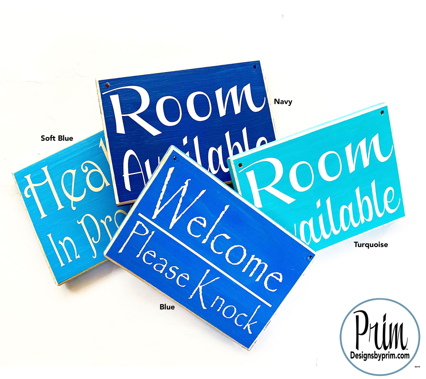 Designs by Prim Custom Wood Zoom Virtual Meeting Door Sign Color Chart