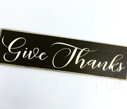 Give Thanks Custom Wood Autumn Fall Harvest Sign