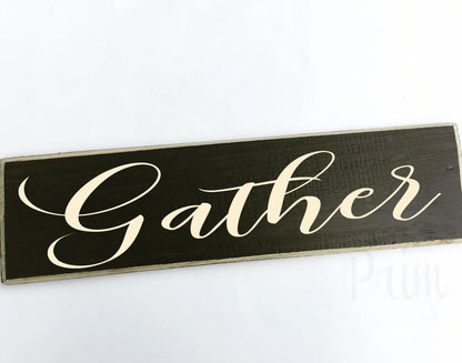 Gather Custom Wood Fall Autumn Harvest Family Sign