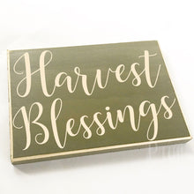Load image into Gallery viewer, Harvest Blessings Custom Wood Family Fall Autumn Sign