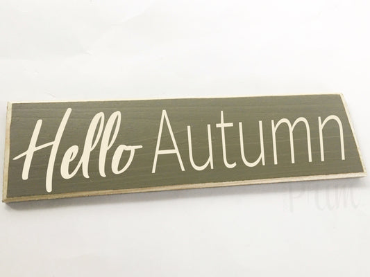 Hello Autumn Custom Wood Fall Pumpkin Harvest Sign
