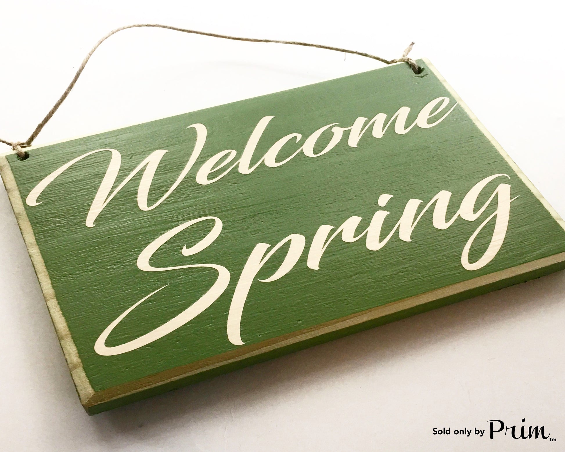 8x6 Welcome Spring (Choose Color) Custom Holiday Bunny Rabbit Season Summer Flowers April Spring Time Wood Door Sign