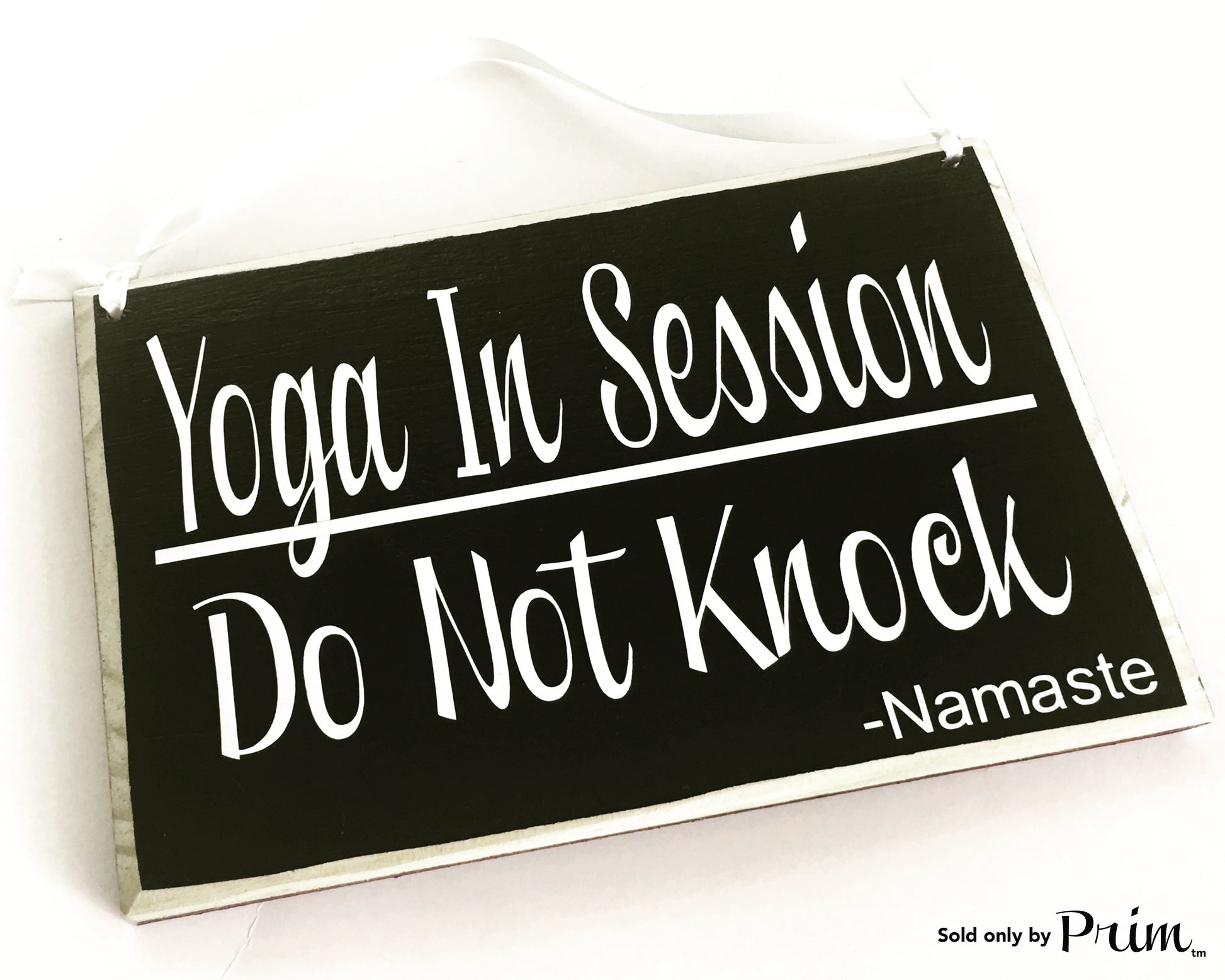 8x6 Yoga In Session Do Not Knock Namaste Custom Wood Sign Do Not Disturb Om Relaxation Spa Om Zen Meditation Door Plaque