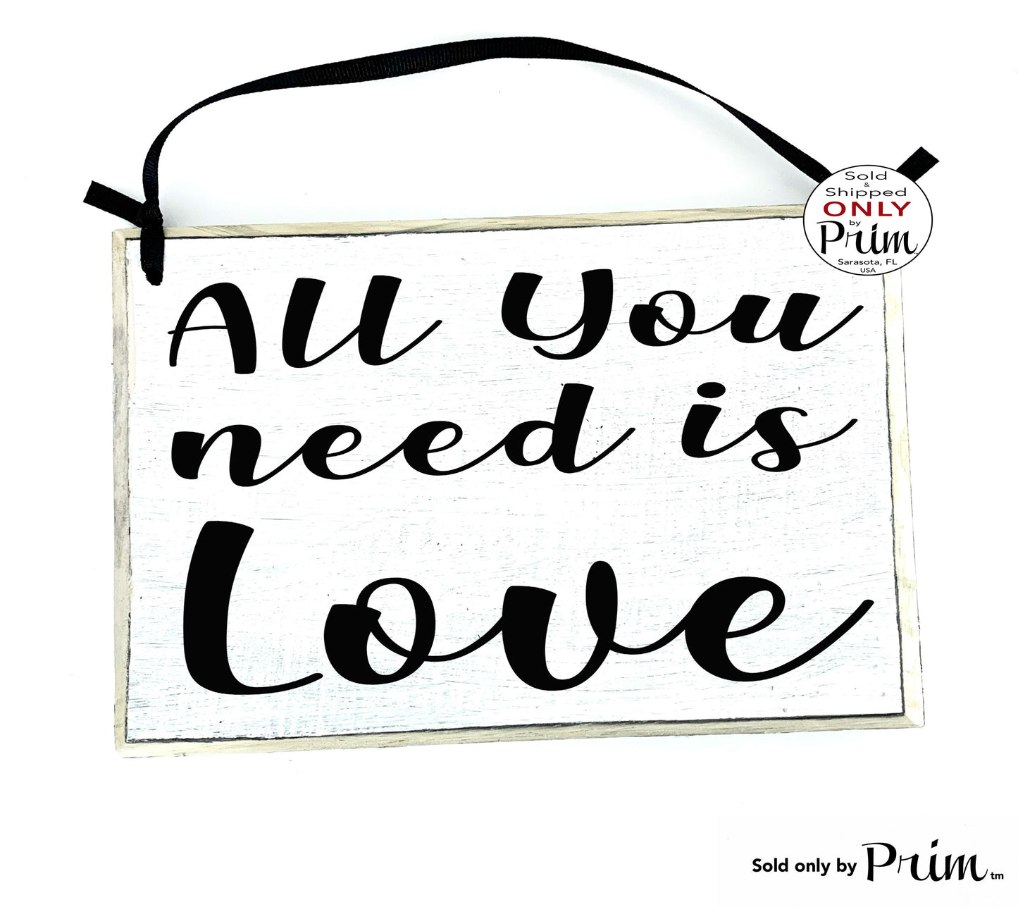 Designs by Prim 8x6 All You Need Is Love Custom Wood Sign Count Your Blessings Blessed Cherish Thankful Happiness Inspirational Motivational  Plaque