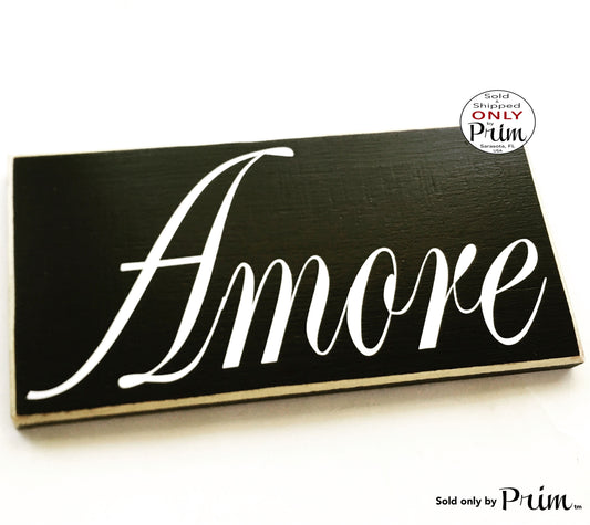 AMORE Custom Wood Sign Italian Love Anniversary Wedding Soulmate Family Always and Forever Wall Door Plaque