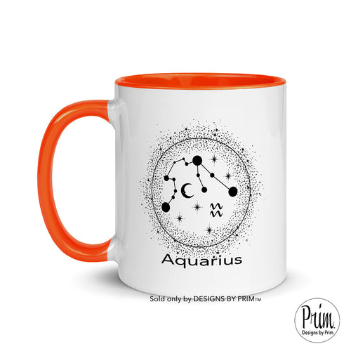 Designs by Prim Aquarius Constellation Zodiac 11 Ounce Ceramic Mug | Astrology Horoscope 12 Months Birthday Gift Coffee Tea Cup