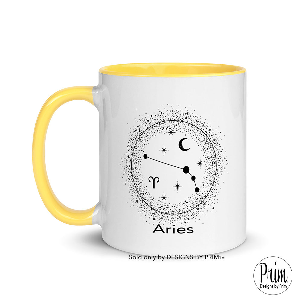 Designs by Prim Aries Constellation Zodiac 11 Ounce Ceramic Mug | Astrology Horoscope 12 Months Birthday Gift Coffee Tea Cup