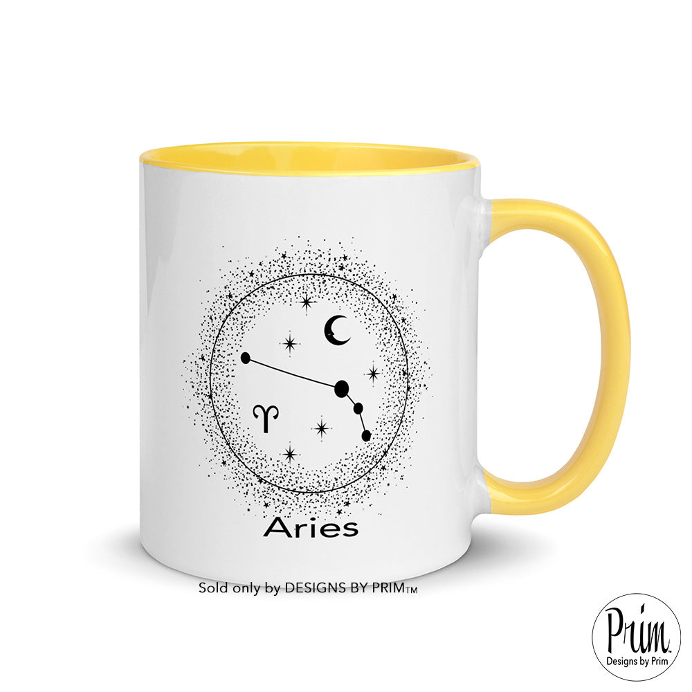 Designs by Prim Aries Constellation Zodiac 11 Ounce Ceramic Mug | Astrology Horoscope 12 Months Birthday Gift Coffee Tea Cup