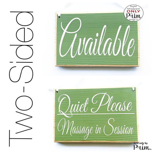 8x6 Available Quiet Please Massage In Session Two Sided Custom Wood Sign Unavailable Please Do Not Disturb Welcome In Session Door Hanger