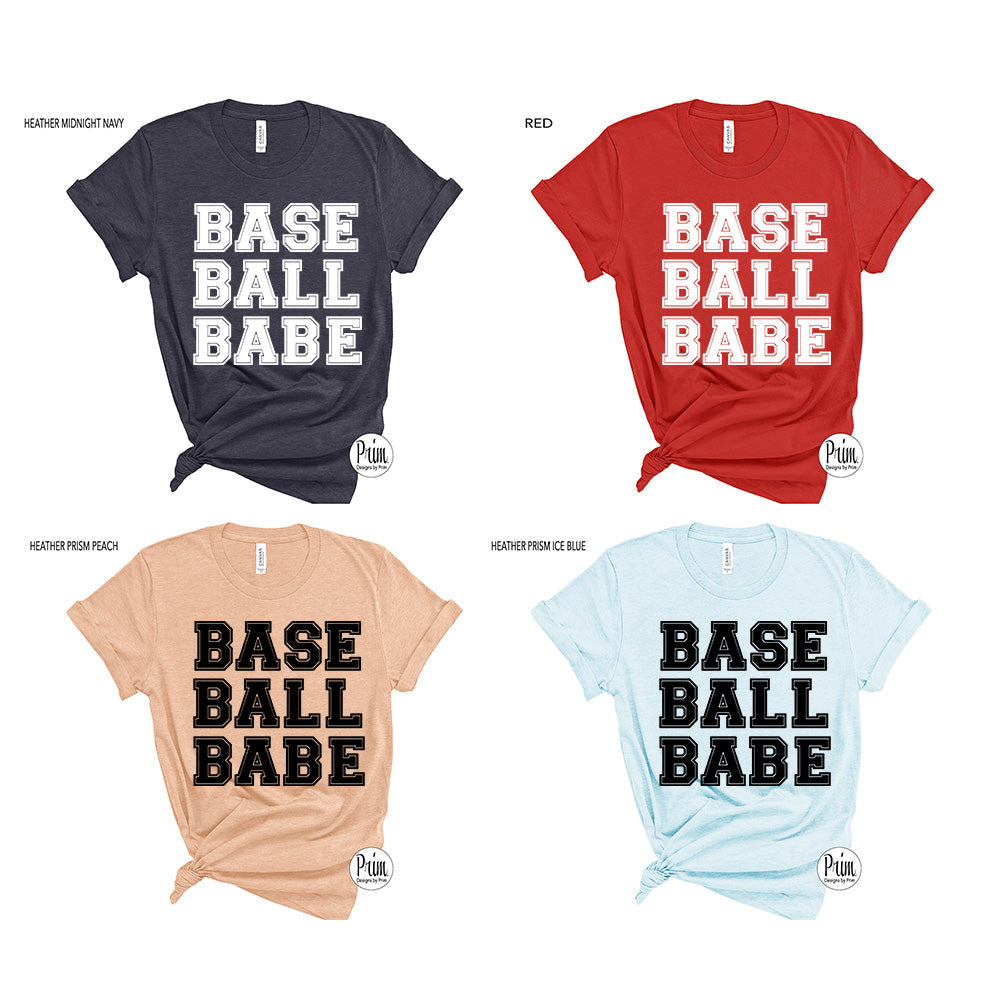 Designs by Prim Baseball Babe Sports Fan Soft Unisex T-Shirt | Baseball Mom Fan Go Team Support Spring Training Tee