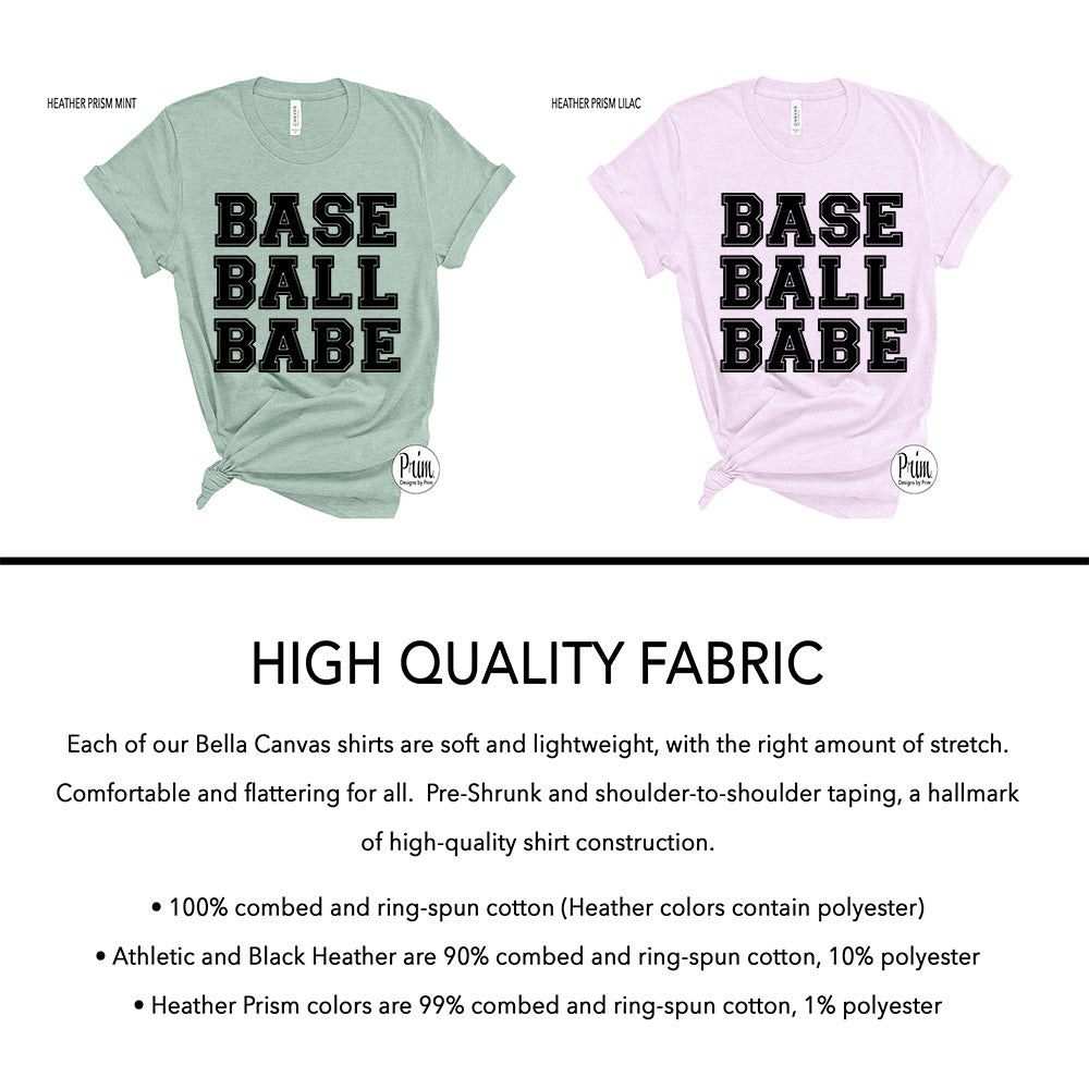Designs by Prim Baseball Babe Sports Fan Soft Unisex T-Shirt | Baseball Mom Fan Go Team Support Spring Training Tee