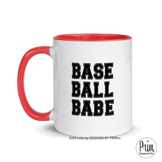 Designs by Prim Baseball Babe Sports Fan 11 Ounce Ceramic Mug | Baseball Mom Fan Go Team Support Spring Training Coffee Tea Cup