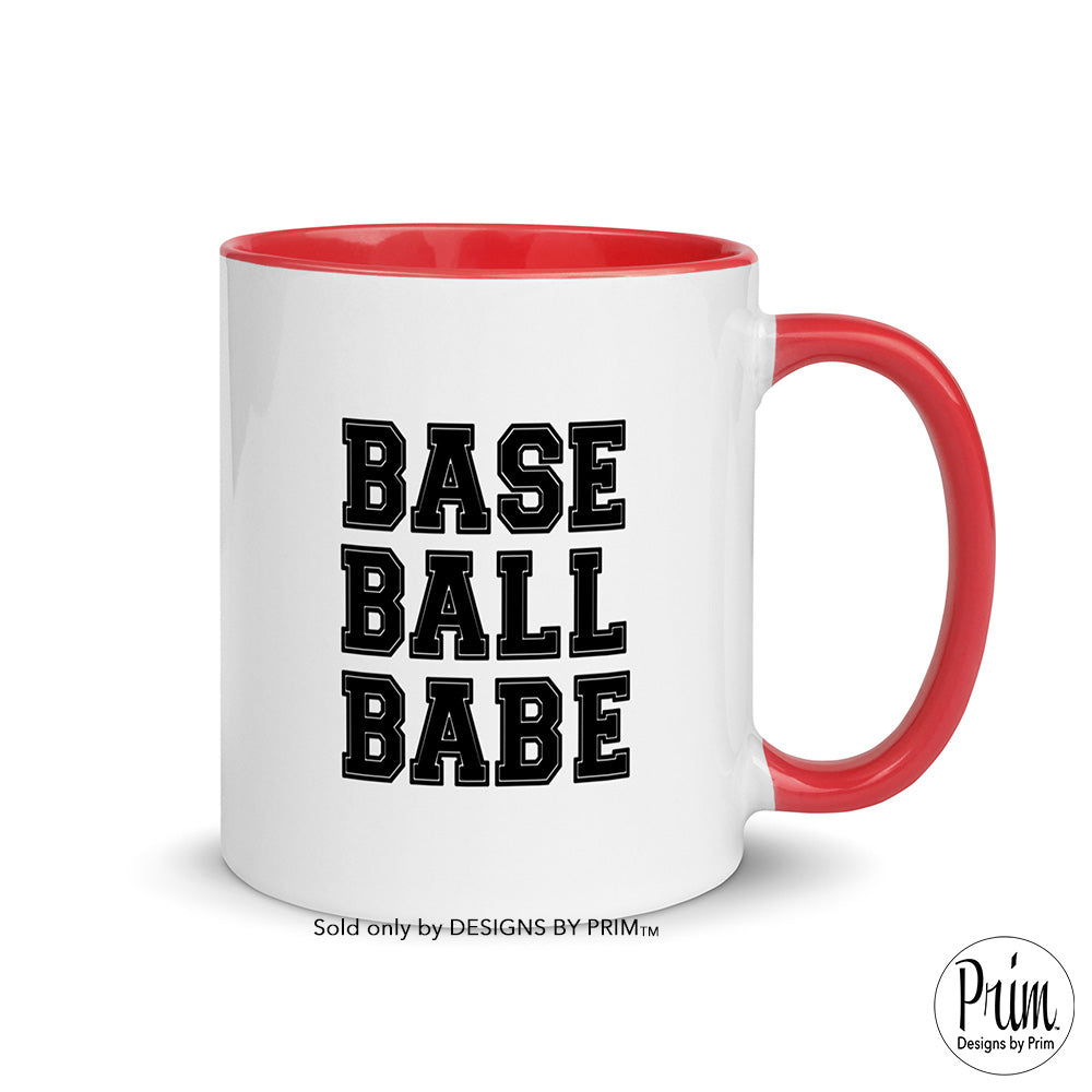 Designs by Prim Baseball Babe Sports Fan 11 Ounce Ceramic Mug | Baseball Mom Fan Go Team Support Spring Training Coffee Tea Cup