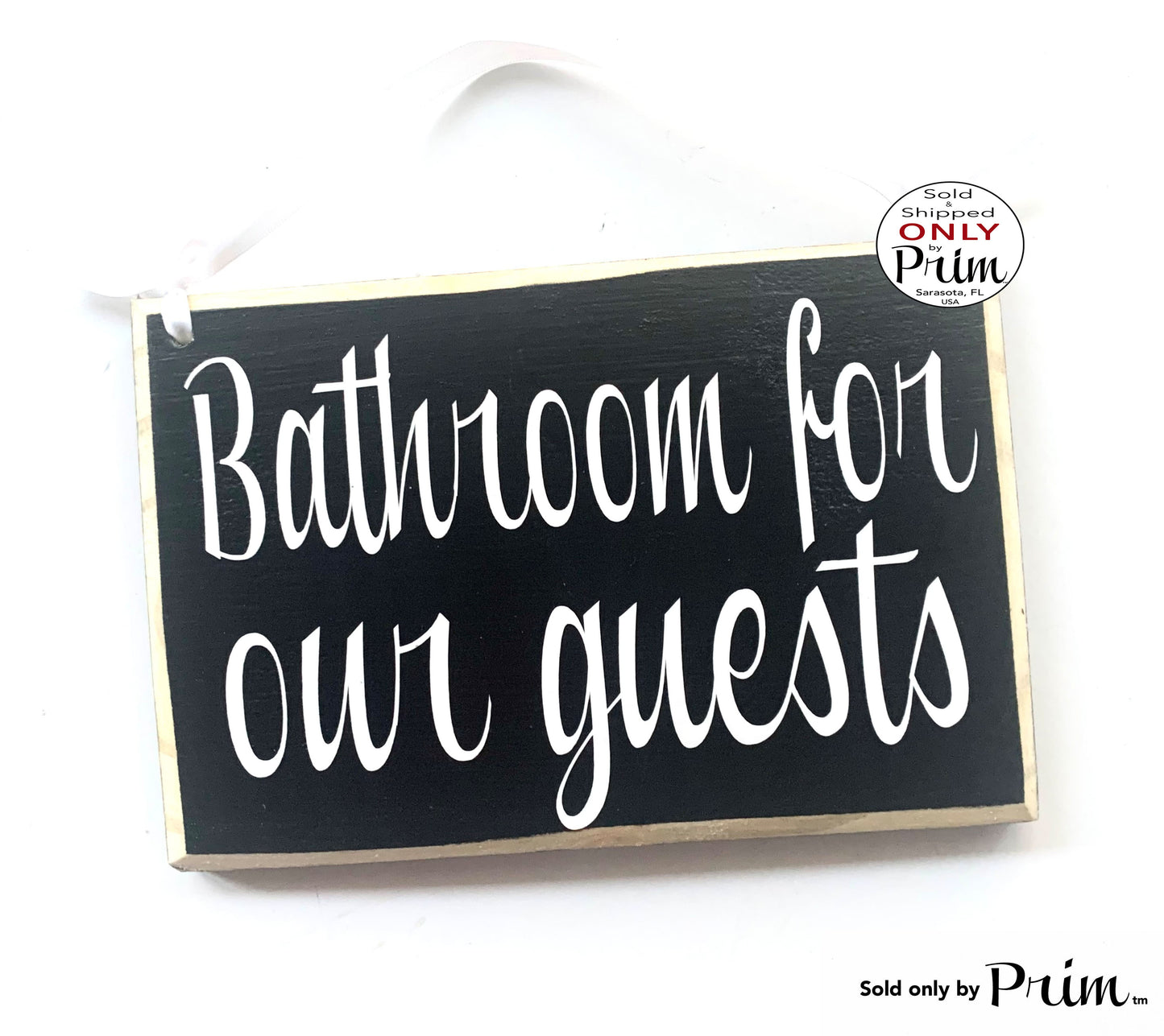 8x6 Bathroom for our Guest Custom Wood Sign Bathroom Restroom Outhouse Washroom airbnb Bed and Breakfast Inn Hotel Door Plaque Designs by Prim