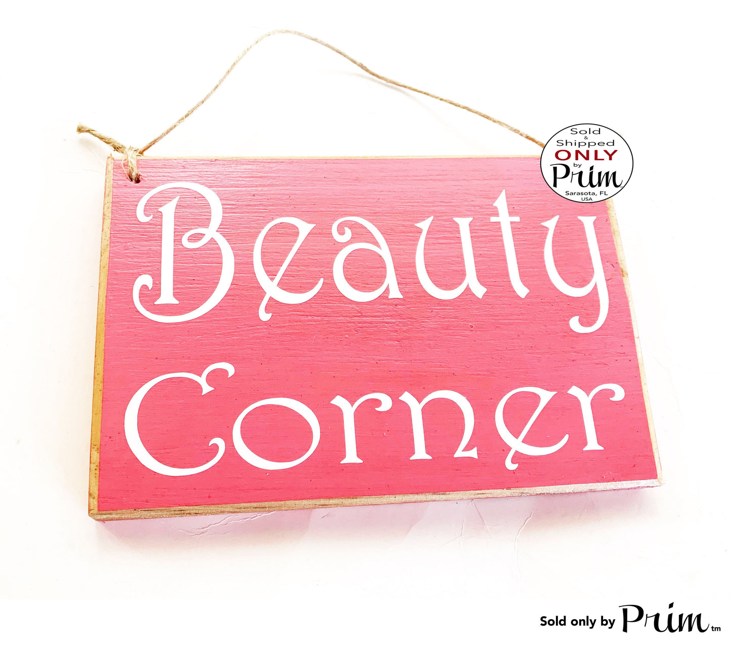 8x6 Beauty Corner Custom Wood Sign Powder Room Makeup Artist Studio Facial Glam Squad Hair Stylist Eyebrow Lashes Spa Salon Door Plaque