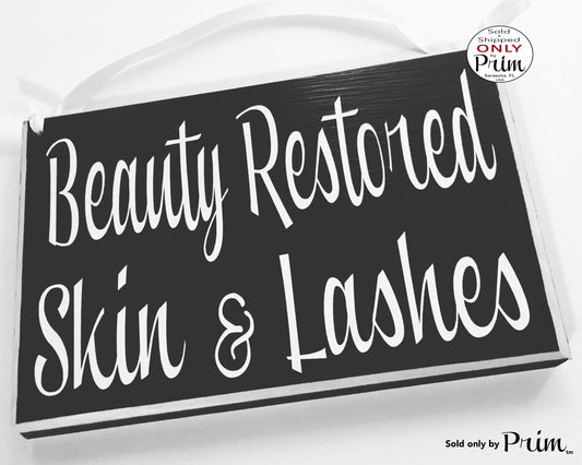 10x8 Lashing and Skin Care Beauty Restored Custom Wood Sign In Session Lashes Eyebrows Salon Custom Wood Sign