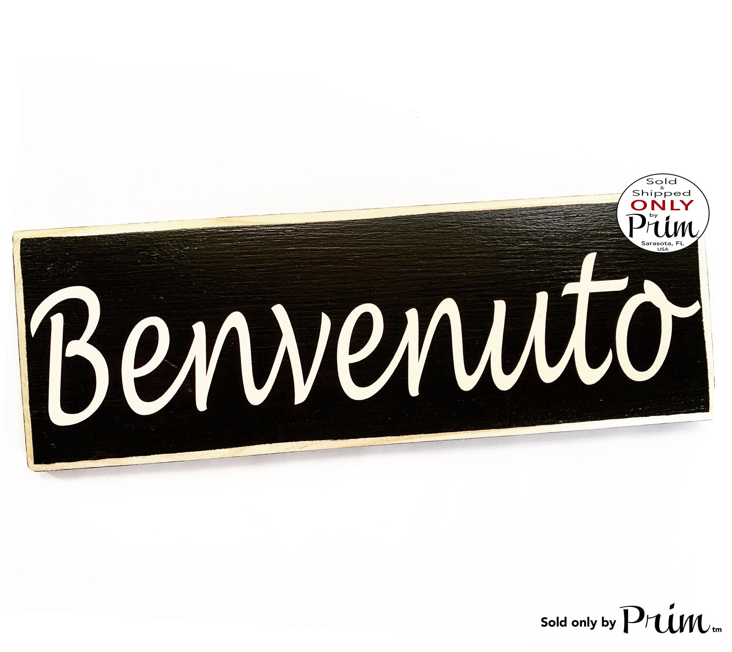 14x6 Benvenuto Custom Wood Sign Italian Italy Chao Welcome Greetings Wall Above Door Plaque