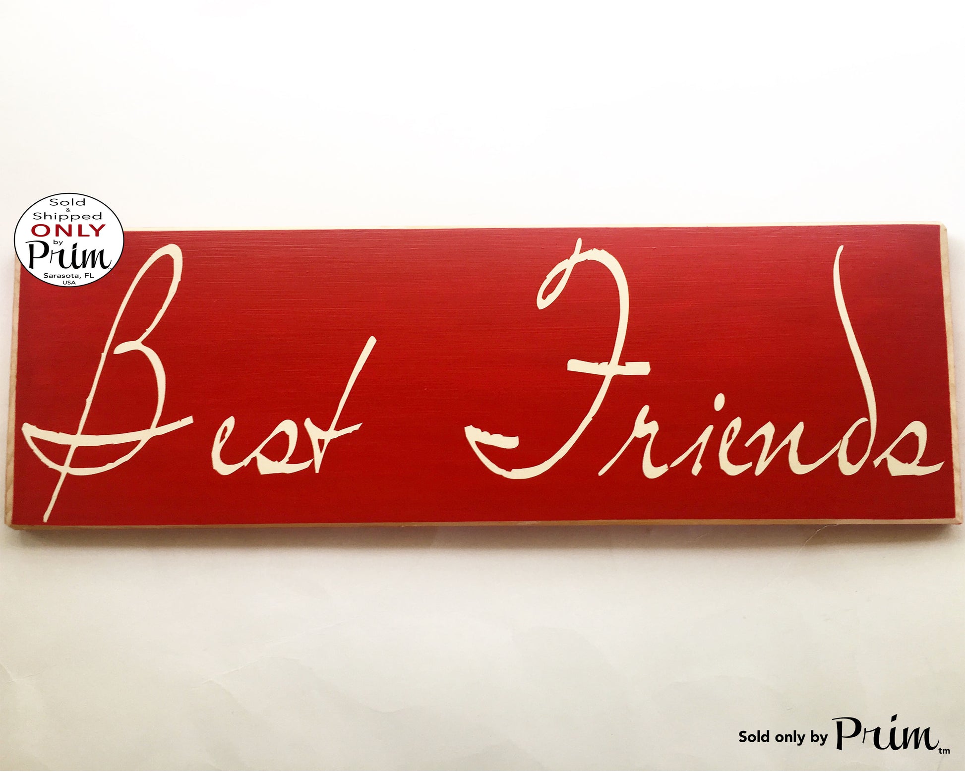 18x8 Best Friends (Choose Color) Custom Wood Sign Friendship Love Happy Precious Moments Children Nursery Twins
