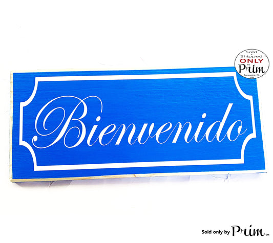 12x6 Bienvenido Spanish Welcome Border Custom Wood Sign | Entrance Home Come In Home Sweet Home Front Door Porch Entryway Wall Decor Plaque