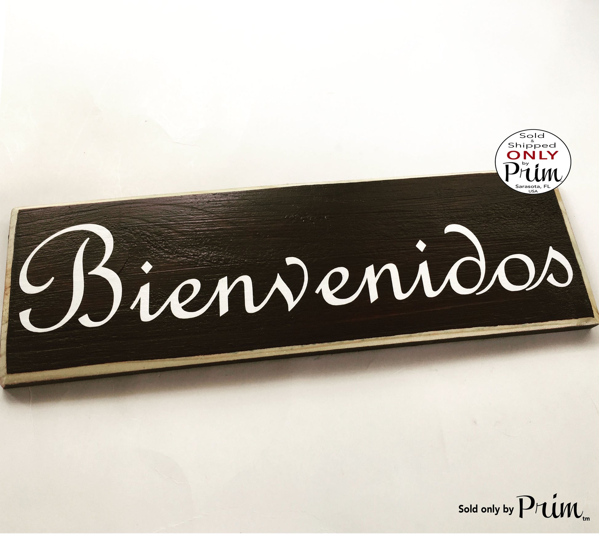 12x4 Bienvenidos Spanish Custom Wood Sign Welcome Plaque