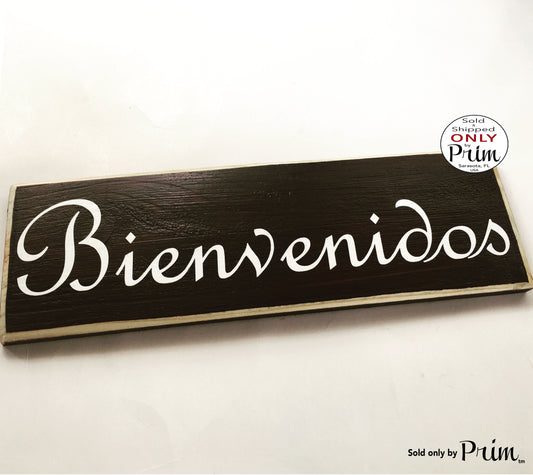 12x4 Bienvenidos Spanish Custom Wood Sign Welcome Plaque