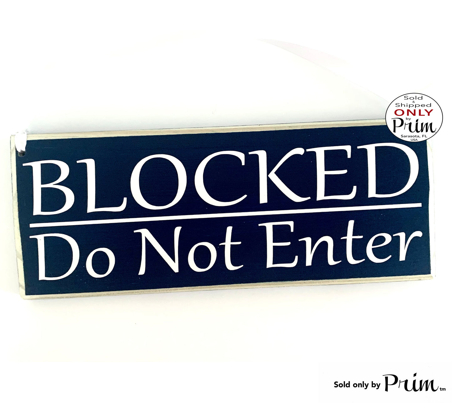 Designs by Prim 10x4 Blocked Do Not Enter Custom Wood Sign Not an Exit No Entry Private Employees Staff Only Business Office Spa Salon Clinic Door Plaque
