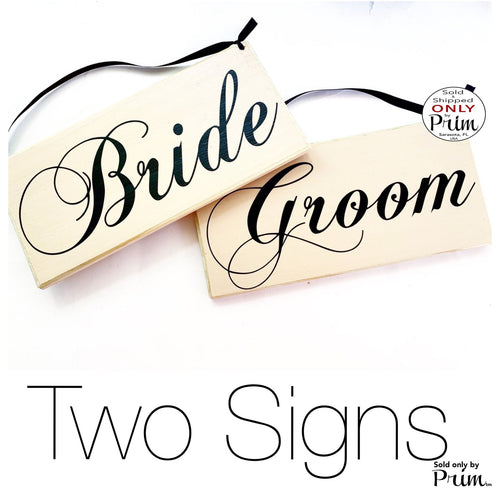 10x6 Bride Groom HIS HERS Two signs (Choose Color) Custom Wedding Just Married Yours Mine Love Welcome Wedding Plaque Wood Signs (Set of 2)