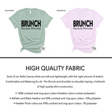 Load image into Gallery viewer, Designs by Prim Brunch Because Mimosas Funny Happy Hour Soft Unisex T-Shirt | Day Drinking Champagne Girls Day Night Top