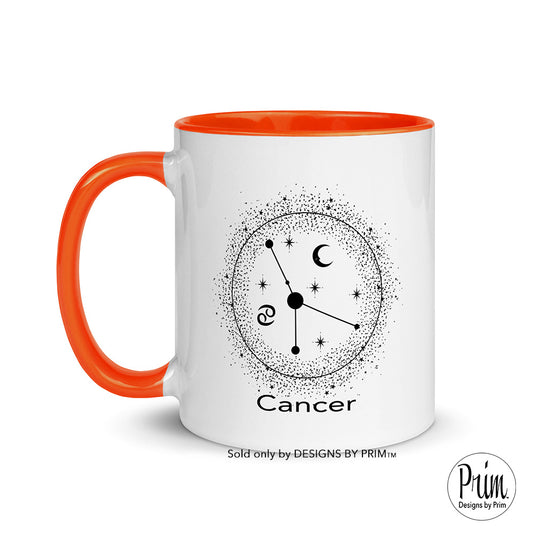 Designs by Prim Cancer Constellation Zodiac 11 Ounce Ceramic Mug | Astrology Horoscope 12 Months Birthday Gift Coffee Tea Cup