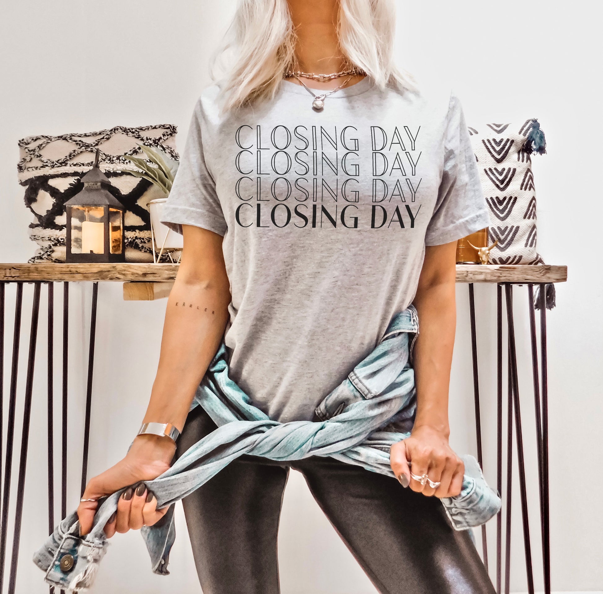 Designs by Prim Closing Day Realtor Soft Unisex T-Shirt | Real Estate Agent Home Dealer Seller Sold By Buy Homes Realtor Gift Ideas Top Tee