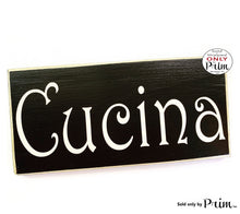 Load image into Gallery viewer, 12x6 CUCINA Italian Kitchen Custom Wood Sign Mangia Cook Family Dining Eat Dining Chef Italian Mom Wall Door Plaque 