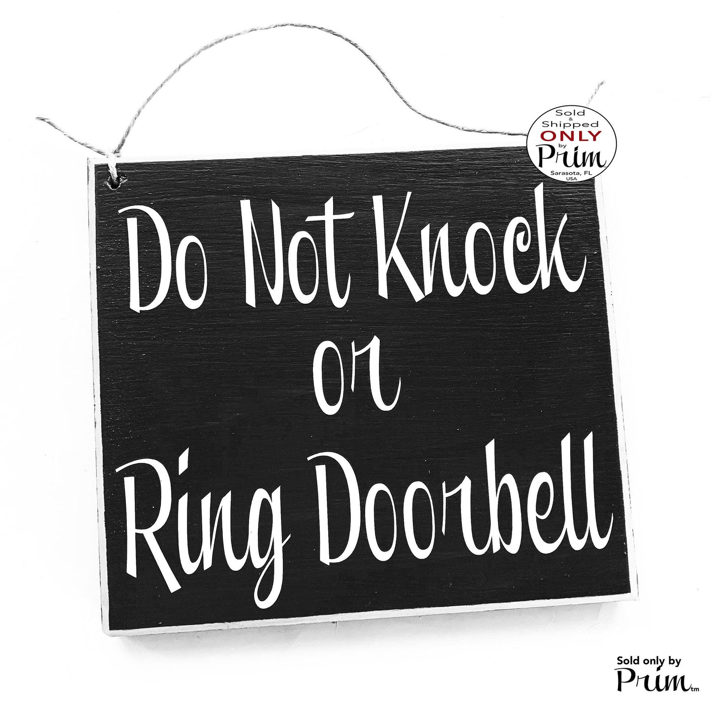 8x8 Do Not Knock Or Ring Doorbell Custom Wood Sign Do Not Disturb Shhh Baby Sleeping Day Sleeper Nursery Night Nurse Welcome Door Plaque